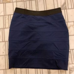 Navy blue bandage style pencil skirt, by BCBG Maxazria, size Small